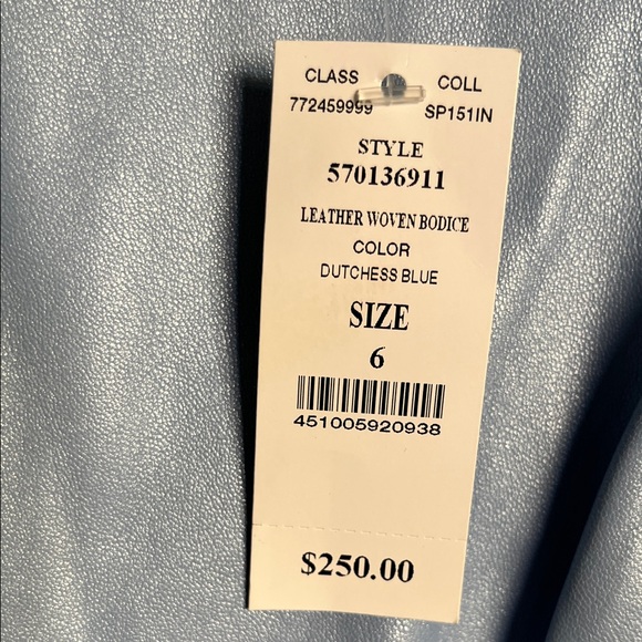 White House Black Market Leather Light Blue Sleeveless Top - Picture 5 of 5